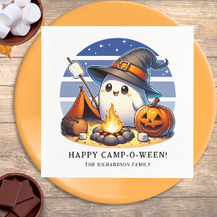 Funny Ghost Camping Halloween Happy Camp-o-ween Napkin