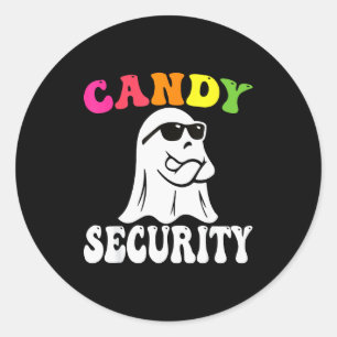 Funny Ghost Candy Security Halloween Costume Hallo Classic Round Sticker