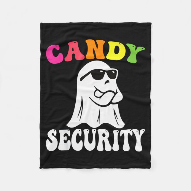 Funny Ghost Candy Security Halloween Costume Hallo Fleece Blanket (Front)