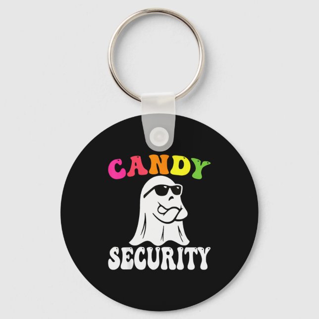 Funny Ghost Candy Security Halloween Costume Hallo Key Ring (Front)