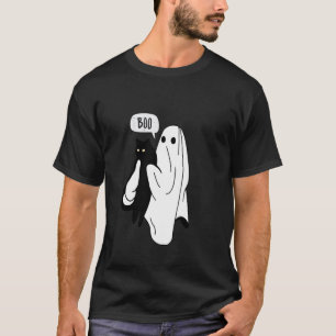Funny Ghost Cat Boo Halloween Animal Pet Men Women T-Shirt