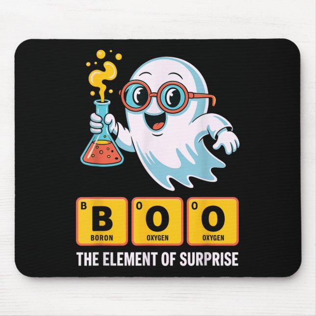 Funny Ghost Chemistry Boo The Element Of Surprise  Mouse Pad (Front)