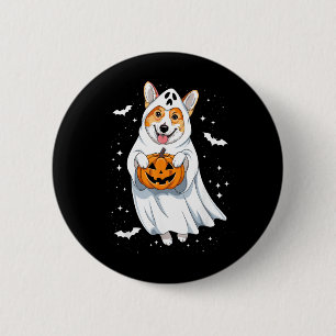 Funny Ghost Corgi Lovers Spooky Halloween Costume 6 Cm Round Badge