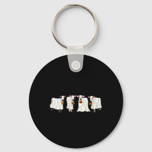 Funny Ghost Cows Halloween Animals Cow Lover Spook Key Ring