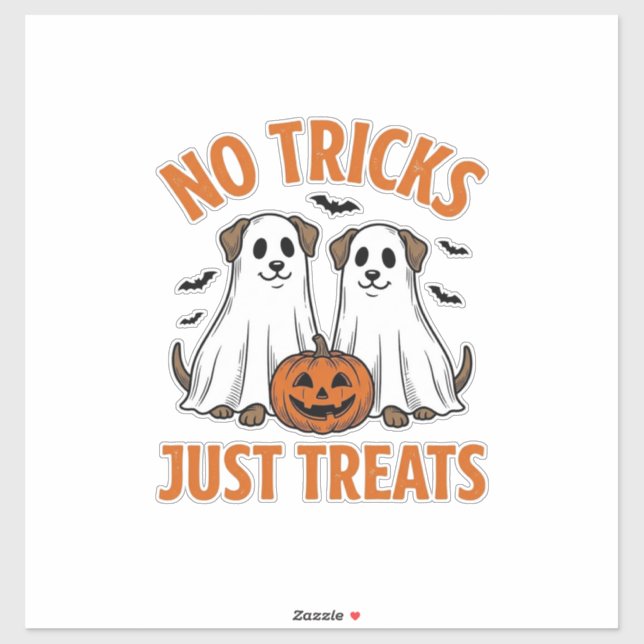 Funny Ghost Dog Halloween No Tricks Just Treats De (Sheet)