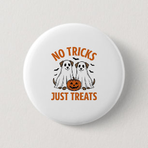 Funny Ghost Dog Halloween No Tricks Just Treats De 6 Cm Round Badge