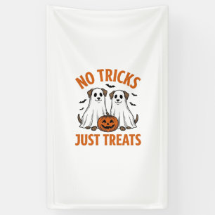 Funny Ghost Dog Halloween No Tricks Just Treats De Banner