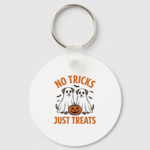 Funny Ghost Dog Halloween No Tricks Just Treats De Key Ring
