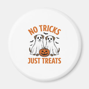 Funny Ghost Dog Halloween No Tricks Just Treats De Magnet
