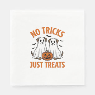 Funny Ghost Dog Halloween No Tricks Just Treats De Napkin
