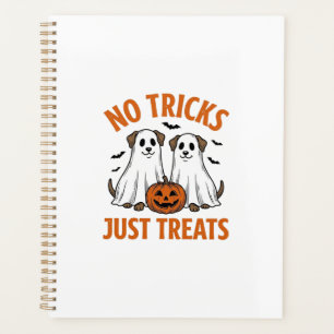Funny Ghost Dog Halloween No Tricks Just Treats De Planner