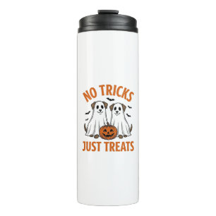Funny Ghost Dog Halloween No Tricks Just Treats De Thermal Tumbler