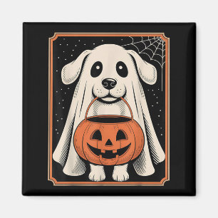 Funny Ghost Dog Halloween Shirt Halloween Dog Magnet
