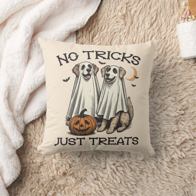 Funny Ghost Dogs Vintage Halloween Cushion (Blanket)