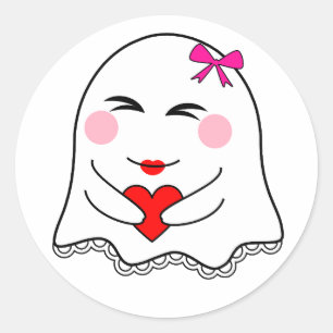 Funny Ghost emoji! Classic Round Sticker