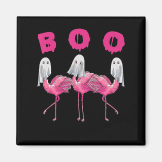 Funny Ghost Flamingo Boo Halloween Costume Gifts Magnet