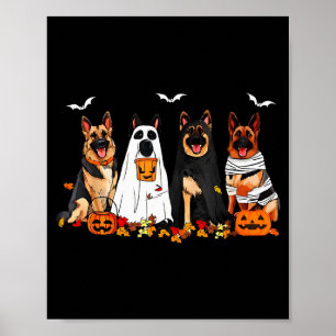 Funny Ghost German Shepherd Halloween Dog Mum Dog Poster