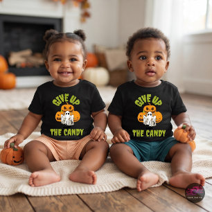 Funny Ghost Give Up The Candy Halloween Baby T-Shirt