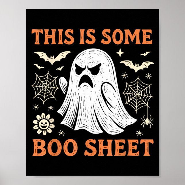 Funny Ghost Halloween Costume Boo Sheet Spooky Poster (Front)