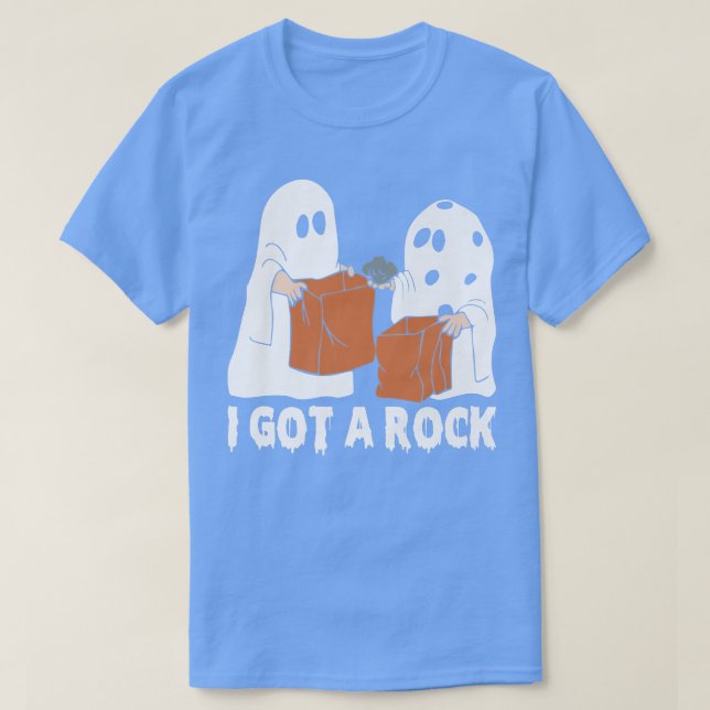 Funny Ghost Halloween Costume I Got A Rock Scary G T-Shirt (Design Front)