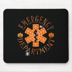 Funny Ghost Halloween Emergency Department Er Crew Mouse Pad