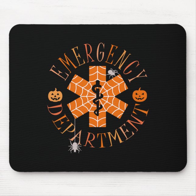 Funny Ghost Halloween Emergency Department Er Crew Mouse Pad (Front)
