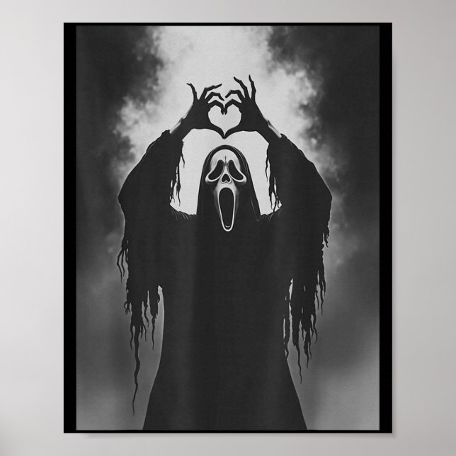 Funny Ghost Hand Heart Sign Soky Costume Halloween (Front)