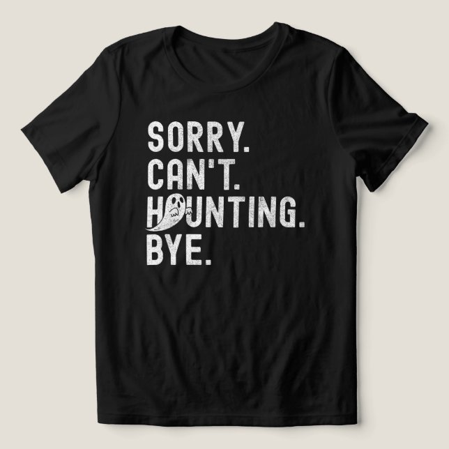 Funny Ghost Haunting Retro Halloween  Tri-Blend Shirt (Design Front)