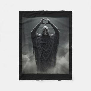 Funny ghost heart hands scary face halloween fleece blanket