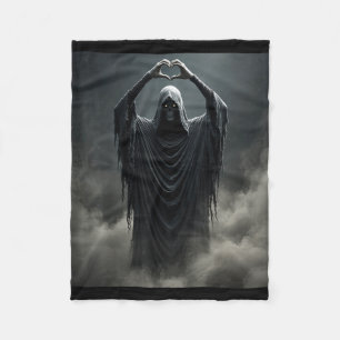 Funny ghost heart hands scary face halloween fleece blanket