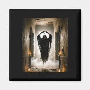 Funny ghost heart hands scary face halloween magnet