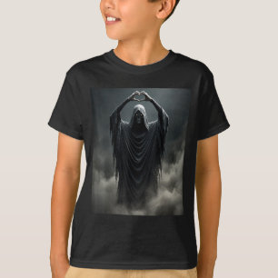 Funny ghost heart hands scary face halloween T-Shirt