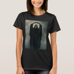 Funny ghost heart hands scary face halloween T-Shirt