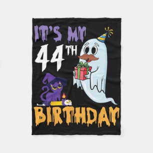 Funny Ghost It's My 44th Birthday Halloween Party Fleece Blanket