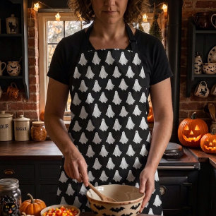 Funny Ghost Of Halloween Past Drawing Apron
