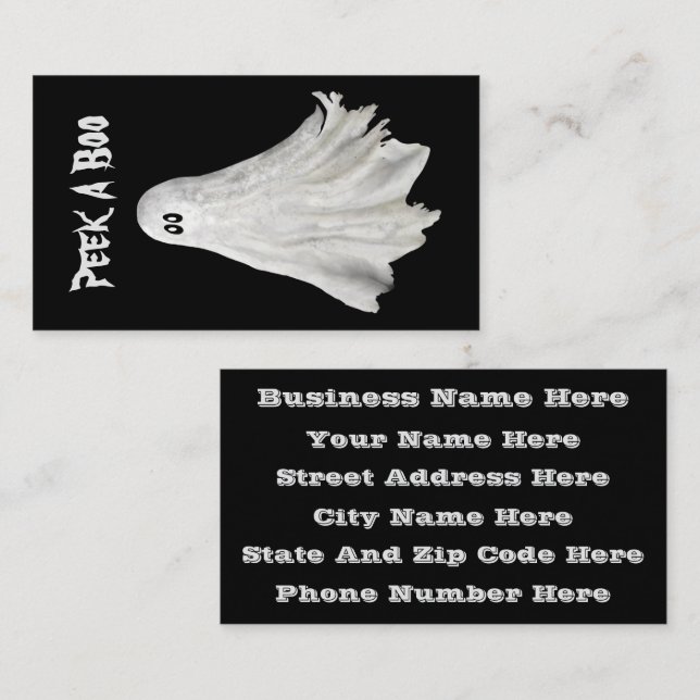 Funny Ghost Of Halloween Past Drawing Business Card (Front/Back)