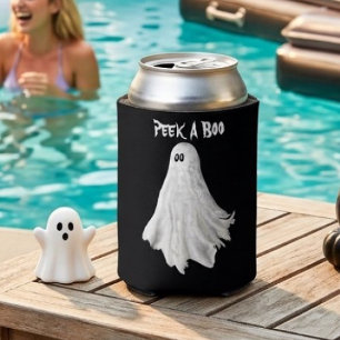 Funny Ghost Of Halloween Past Drawing Can Cooler