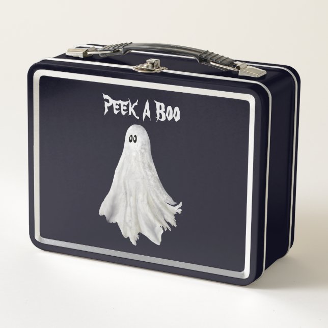 Funny Ghost Of Halloween Past Drawing  Metal Lunch Box (Front)