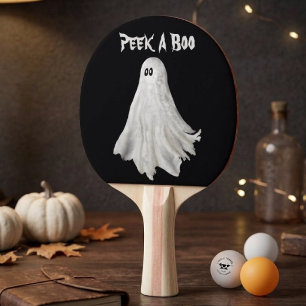Funny Ghost Of Halloween Past Drawing Ping Pong Paddle