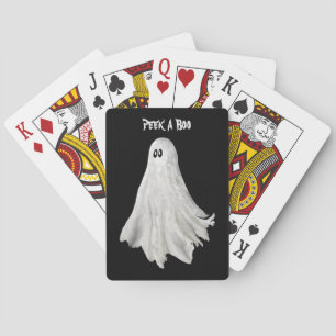 Funny Ghost Of Halloween Past Drawing  Playing Cards