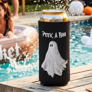 Funny Ghost Of Halloween Past Drawing Seltzer Can Cooler