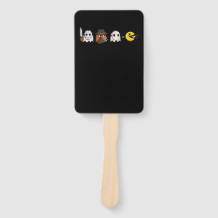 Funny ghost parody of Halloween gamers Hand Fan