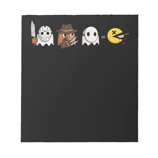 Funny ghost parody of Halloween gamers Notepad (Front)