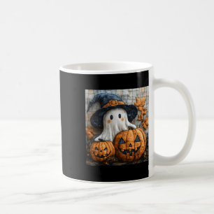 Funny Ghost Pumpkin Cute Halloween Patchwork Art 1 Coffee Mug