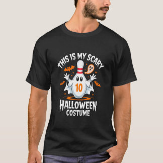 Funny Ghost Scary Bowling League Team Halloween Hu T-Shirt