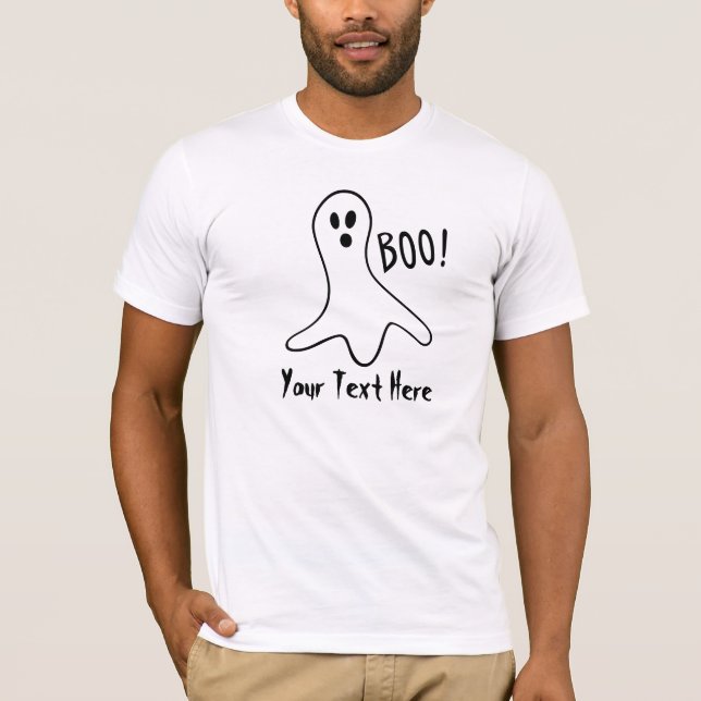 funny ghost shouting boo halloween graphics design T-Shirt (Front)