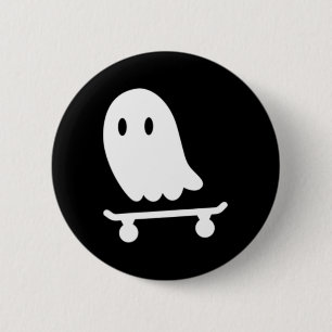 Funny Ghost Skateboard Skater Lazy Halloween Costu 6 Cm Round Badge