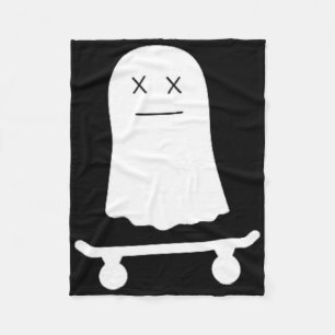 Funny Ghost Skateboard Skater Lazy Halloween Costu Fleece Blanket