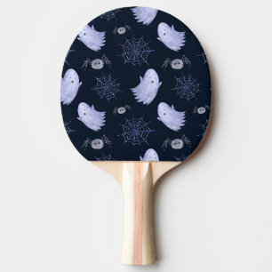 Funny Ghost Spider Halloween Pattern. Ping Pong Paddle