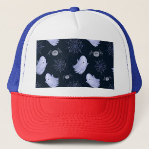 Funny Ghost Spider Halloween Pattern. Trucker Hat